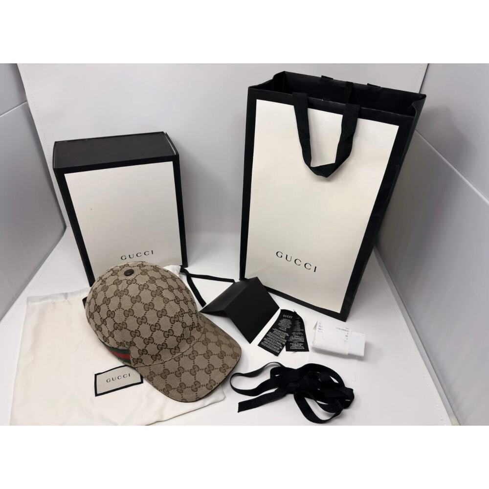 Gucci GG Canvas Web Baseball Hat Size XL
